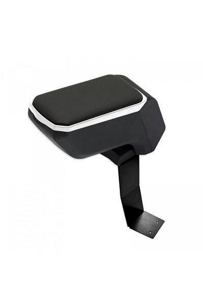 DELUXETUNING Car armrest compatible with Dacia Dokker, Logan, Duster, Sandero with metal support, black with gray