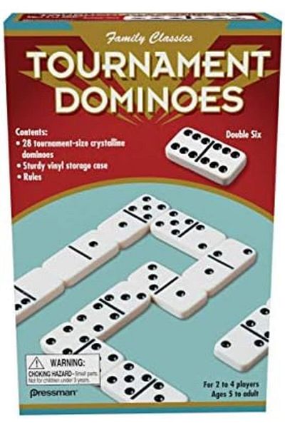 Pressman Goliath Classics Tournament Dominoes Double Six Crystalline Tiles Board Game