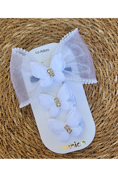 LO ADORO 3Pcs Girls Children Butterfly Barrette for School Buckle Summer Barrette Baby Barrette Kilips