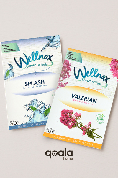 Wellnax ( 2 ADET ) Valerian & Splash | Dolap Ve Çekmece Kokusu | Rutubet Önleyici Kese Kokusu