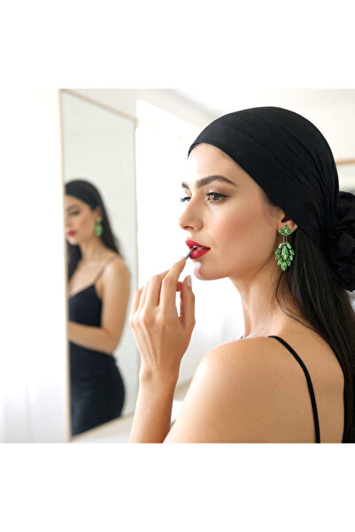 Sabek Bujiteri Selvia Kristal Taşlı Küpe - gelin ,kına günlük kullanım