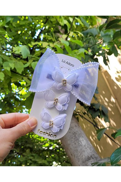 LO ADORO 3Pcs Girls Children Butterfly Barrette for School Buckle Summer Barrette Baby Barrette Kilips