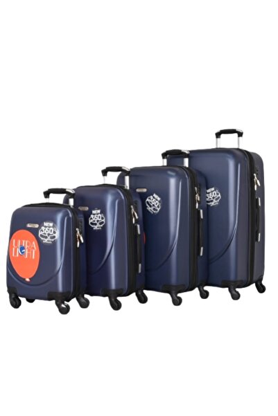 OEM Set Valize, Perfect line, ABS, 73 x 32 x 47 cm, Extender, 4 buc, Albastru