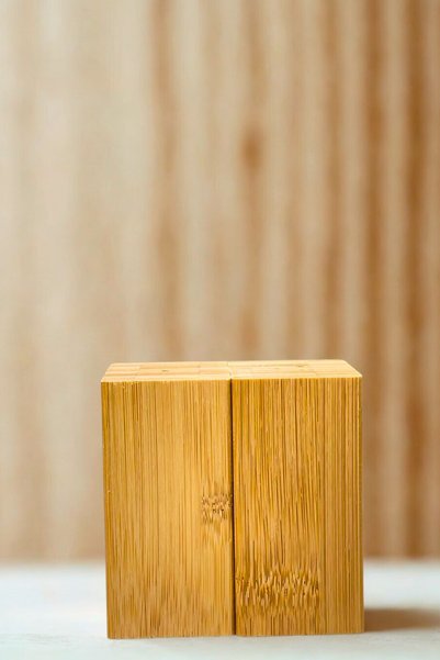 Woodcept. 2-Piece Bamboo Magnetic Salt and Pepper Shaker Set, Bamboo Salt and Spice Container