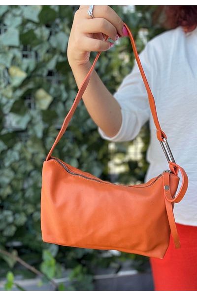 Işıltı kidss Because Orange Leather Bag
