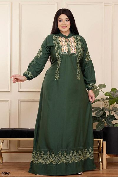 Generies Cotton abaya made of light natural cotton with a belt in the middle that adds a touch of elegance and elastic at the sleeve
