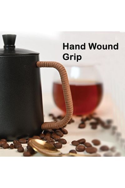 Omran Cart 600ml Pour Over Kettle – Gooseneck Drip Pot with Rope Grip & Thermometer Hole