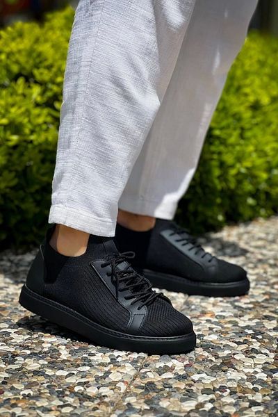 BayTuluk Kb-112 Kuback Black Black Tabantriko Pantofi casual pentru bărbați cu șireturi