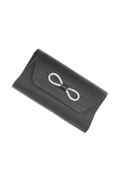 ButicCochet Women's clutch bag, made of synthetic material, with bow, Black