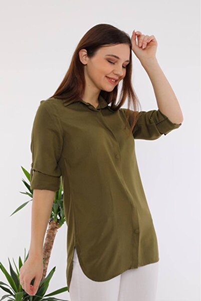 Polologin Butik Оливковозелена вискозна риза