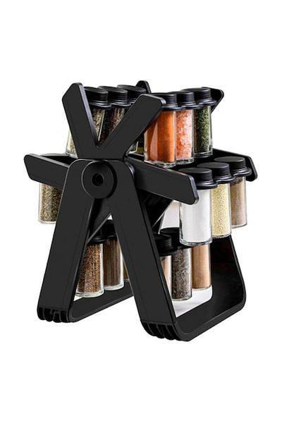 victiny Rotating spice organizer, elegant design and functional, set with 18 jars, 29 × 21 × 25 cm - FERRI
