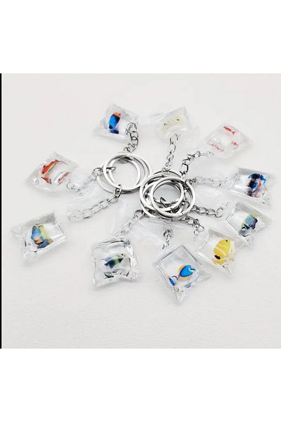 Kawaii Fish Keychain Charm in a Bag with Vivid Appearance