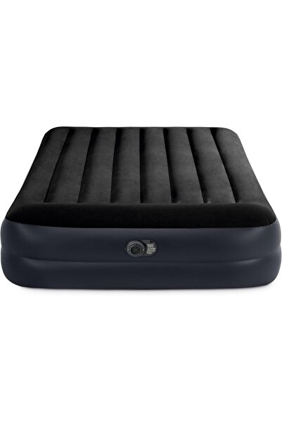 Intex Airbed Inflatable Double Mattress With Bulit In Electric Pump,152 X 203 X 42 Cm, 64124, Black,