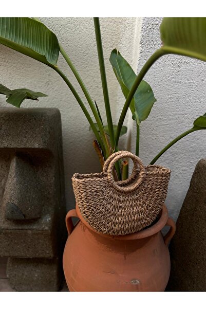 Genel Markalar İthal Midi Boy Hasır Çanta Uzun Askılı Ve El Çantası Plaj Çant...