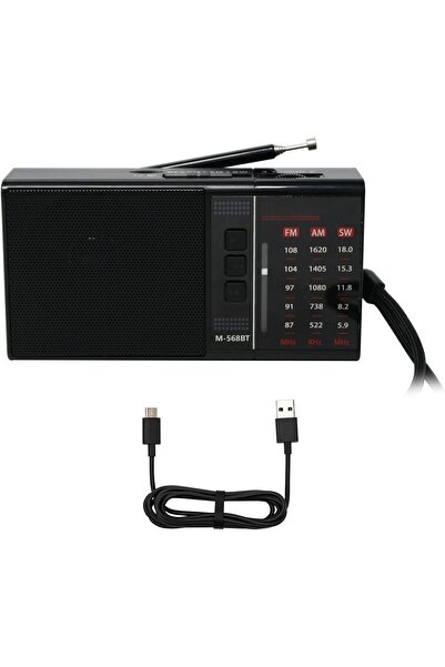 BRF Nacario Apera Meir M-568BT Mini Cep Radyosu Bluetooth Hoparlör Şarjlı FM ...
