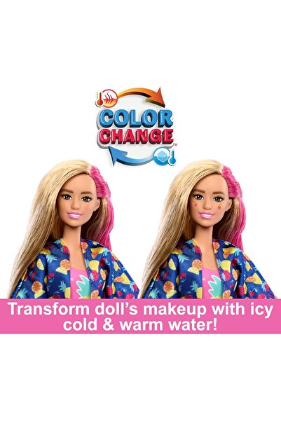 Barbie مجموعة هدايا بوب ريفيل رايز آند سربرايز مع دمية معطرة، وحيوان أليف معطر إسفنجي، وأكثر من 15 مفاجأة