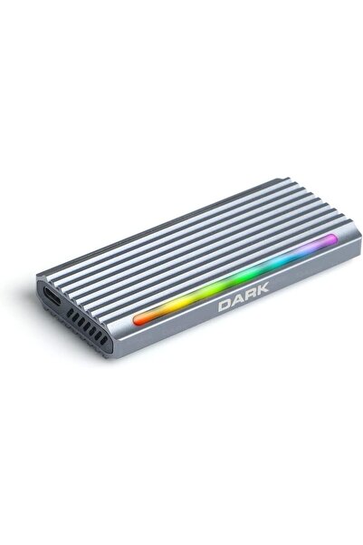BRF KarokTicaretSell Dark USB 3.2 Gen2 Type C - M.2 NVMe & SATA SSD RGB LED'L...