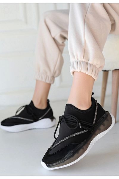 KAZAX Liney Black Patent Leather Lace-Up Sneakers