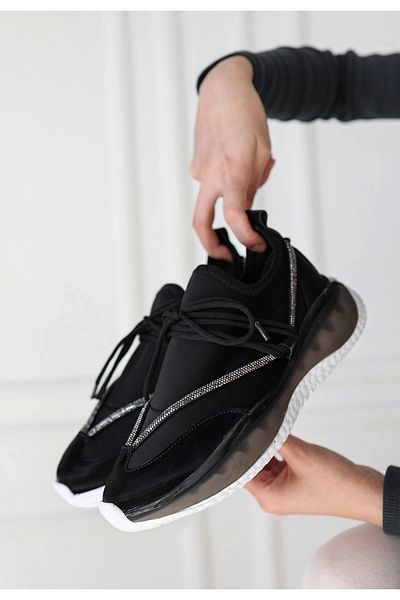 KAZAX Liney Black Patent Leather Lace-Up Sneakers