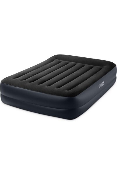 Intex Airbed Inflatable Double Mattress With Bulit In Electric Pump,152 X 203 X 42 Cm, 64124, Black,