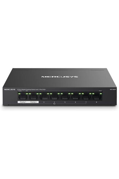 Mercusys MS108GP 8-Port Gigabit Desktop Switch with 7-Port PoE+