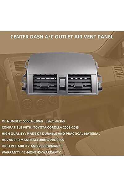 Toyota Corolla Dasbecan 55670-02160 Center Dash A/C Outlet Air Vent Panel Compatible with Toyota Corolla 2008-2013