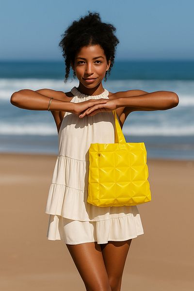 louisiana polo Women's Beach Bag Yellow Inflatable Shoulder Bag Plj01