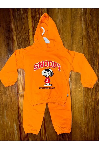 Işıltı kidss 6-24 Months Snoopy Suit Orange