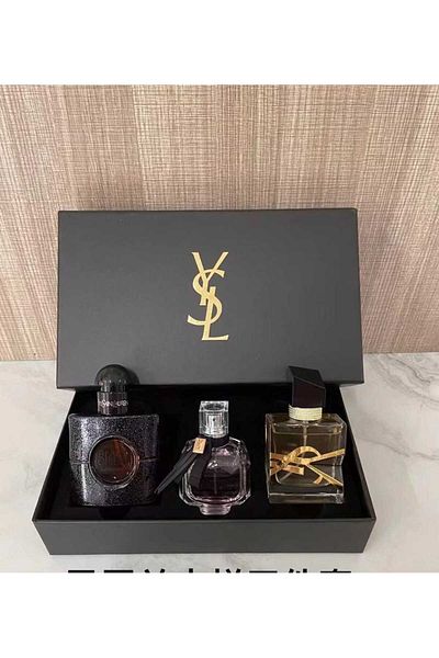 Saint Laurent Gift box package, a set of perfumes from Eau Saint Laurent, 3 different shapes and scents for both sexes, 3*30ml