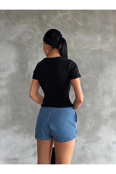 Işıltı kidss Stone Printed Eyebrow Corset Blouse