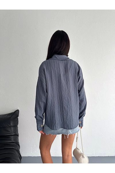 Işıltı kidss Striped oversize shirt