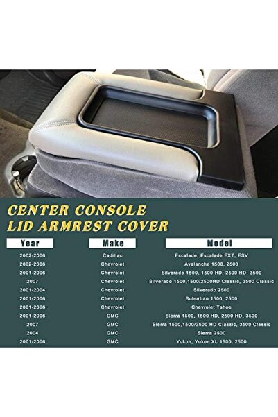 Gmc A ABIGAIL Center Console Lid Replacement Kit Compatible with 1999-2007 Chevy Silverado, Avalanche, S