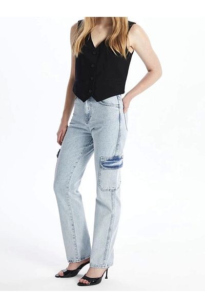 Işıltı kidss Cargo Pocket Snow Wash Jeans Pants
