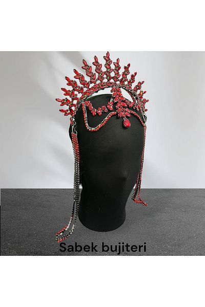 Sabek Bujiteri Crown with Forehead Big Bride, Henna, Engagement, Promise, After, Bride, Party Crown