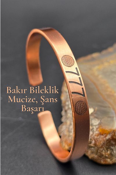 NBS Beautiful Naturel Stones Pure Copper Miracle 777 Bracelet Adjustable Handcrafted Very Good Quality (Gift, Daily