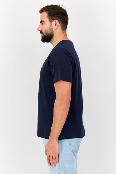 Nautica Men Crew Neck Short Sleeve Brand Logo T-Shirt, Navy Blue