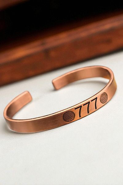 NBS Beautiful Naturel Stones Pure Copper Miracle 777 Bracelet Adjustable Handcrafted Very Good Quality (Gift, Daily