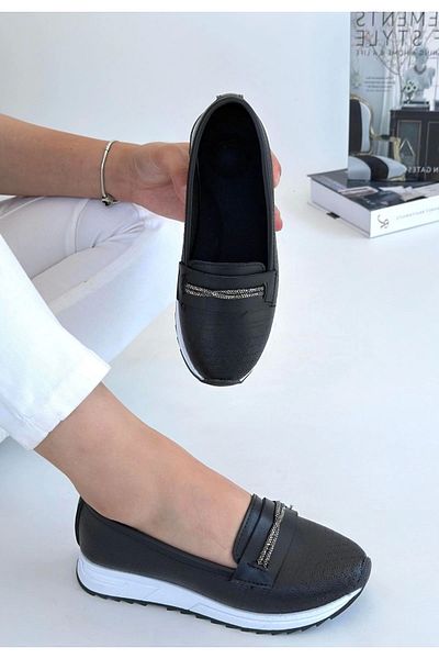 KAZAX Troy Black Skin Ballerina Shoes