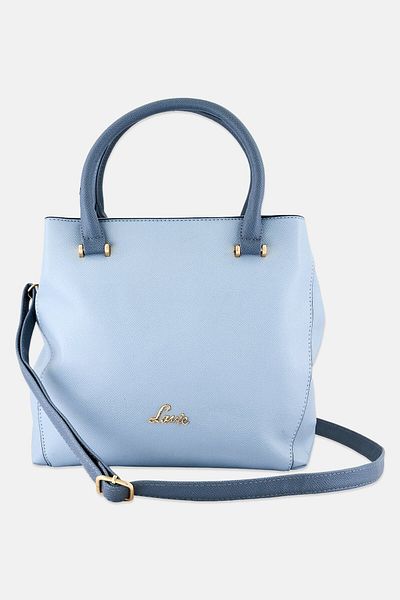 Lavie Women Brand Logo Tonal Nia Satchel Bag, Powder Blue