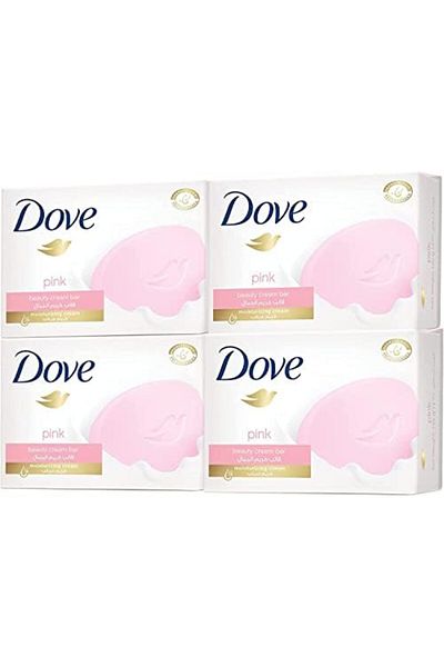 Dove Moisturising Soap Bar Nourishing Formula for All Skin Types, Pink with ¼ Moisturising Cream, 1
