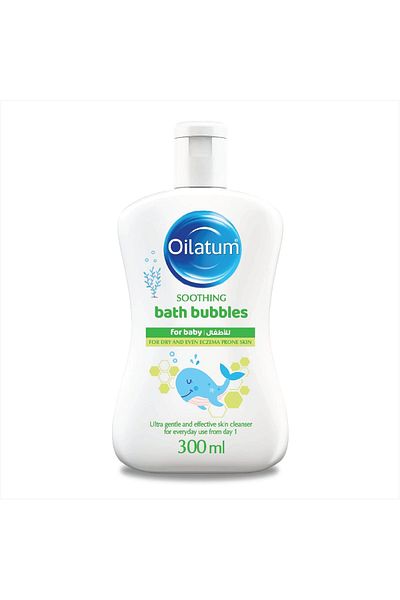 Oilatum Baby Soothing Bath Bubbles, 300ml, Dry & Eczema Skin, Baby Bath, Gentle & Effective Cleanser