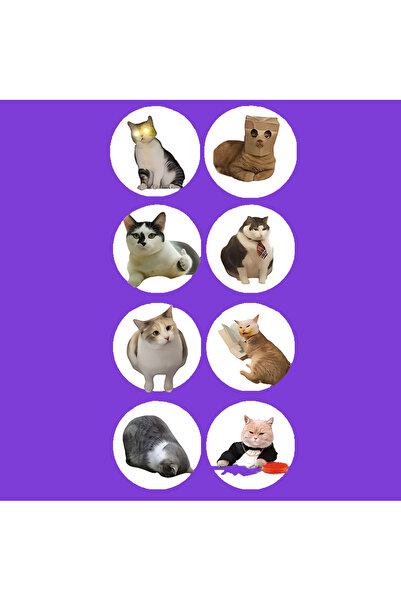 Choice7 1inch-100pcs 4 100pcs/500pcs Cartoon Meme Cat Stickers For School Rew...