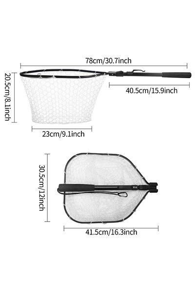 Choice 41-78cm Retractable Landing Fishing Net 190cm-55cm with Telescoping Pole Handle Foldable Freshwater