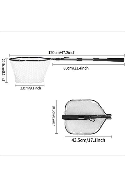 Choice 43-120cm Retractable Landing Fishing Net 190cm-55cm with Telescoping Pole Handle Foldable Freshwater
