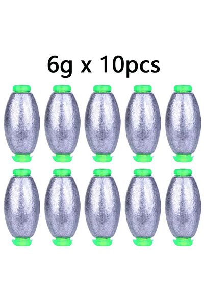 Choice 10pcs 6g 5pcs/10pcs Fishing Weight Sinker 2g-30g Olive Shape Slip Shot Sinkers Carp Fishing Accessor