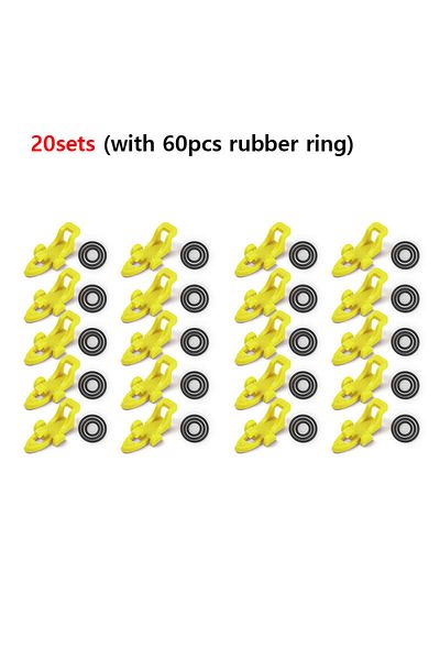 Choice (20sets)Yellow LINNHUE 20-30pcs Fishing Rod Pole Hook Keeper Lure Bait Holder Lure Accessories Jig H