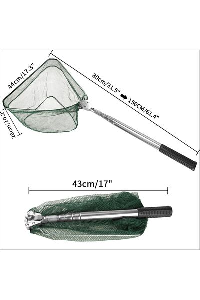 Choice 43-156cm Retractable Landing Fishing Net 190cm-55cm with Telescoping Pole Handle Foldable Freshwater