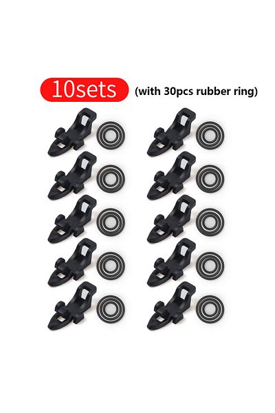 Choice (10sets)Black LINNHUE 20-30pcs Fishing Rod Pole Hook Keeper Lure Bait Holder Lure Accessories Jig Ho
