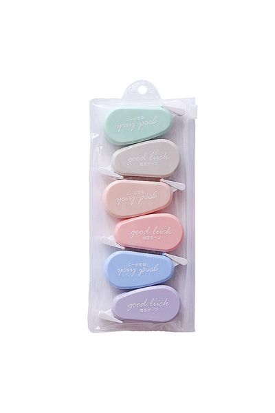 Choice 6PCS-1Set 6Pcs/Set Correction tape Solid color translucent Corrector Kids Student Altered tape Schoo