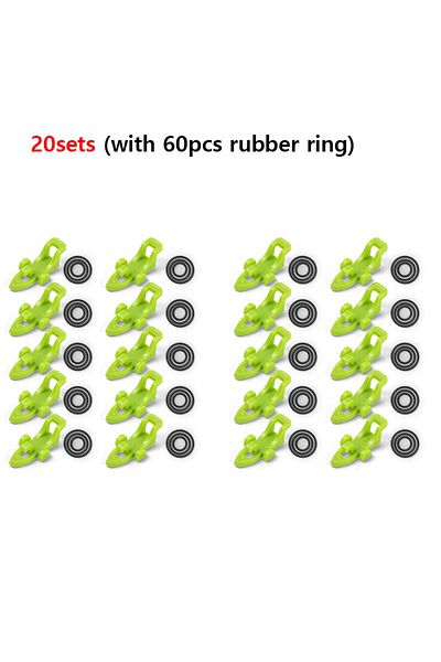 Choice (20sets)Green LINNHUE 20-30pcs Fishing Rod Pole Hook Keeper Lure Bait Holder Lure Accessories Jig Ho